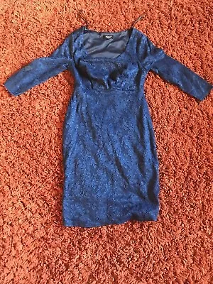 New Look Nominal Size 10 Blue Lace Maternity Dress • £10