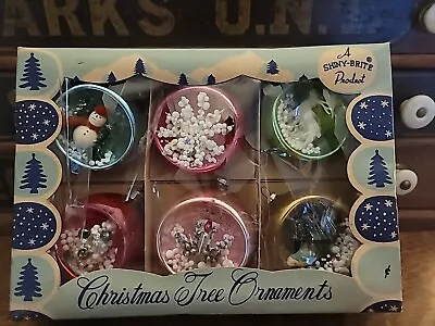Shiny Brite Diorama Glass Ornaments In Original Box Set Of 6 Japan • $64