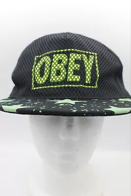 Classic Obey Propaganda Spell Out Child Adjustable Snapback Cap Black Green • $50