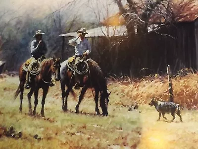 Vintage Martin Grelle  Bush Country Cowboys   Limited Edition Art Print • $39.50