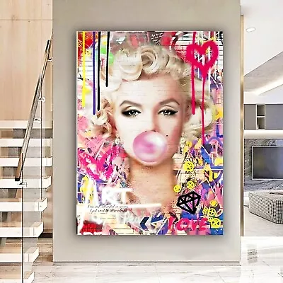 Marilyn Monroe Graffiti Street Art PRINTED FRAMED WALL CANVAS OR POSTER PRINT • £50.99