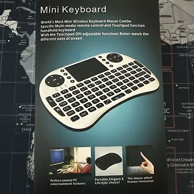 Mini Wireless Keyboard Mouse Combo Multi-media Remote Control Handheld Touchpad • $8