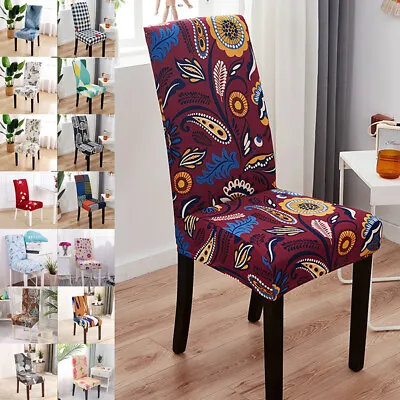 $74.21 • Buy 1/4/6X Dining Chair Seat Covers Slip Stretch Wedding Banquet Party Removable AU