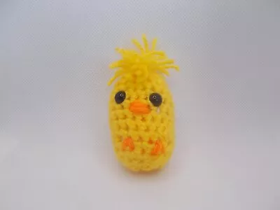 New Hand Crocheted Easter Chick  Oval   Keyring  Bag Charm  6  Cm  Yellow  • £3.70