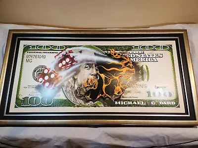 *Michael Godard- $100 BILL WITH DICE -Gambling-Las Vegas-Fun-Art-Mural-# 240-450 • $350