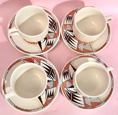 Mikasa Indian Feast Tribute De 856 Set Of 4 Coffee Cup & Saucer • $165