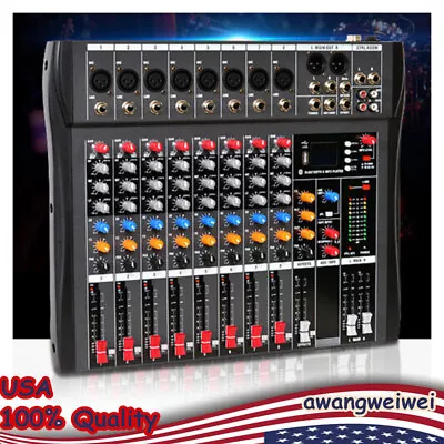 Pro 8 Channel Bluetooth Studio Audio Mixer Live Sound Mixing Console With USB  • $74.10