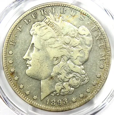 1893-S Morgan Silver Dollar $1 Coin - Certified PCGS Fine Detail - Rare Key Date • $4688.25