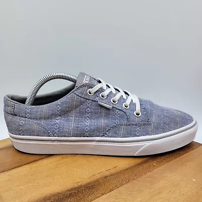 Vans Lo Pro Shoes Women's 10 Blue Denim Chambray Low Top Lace Up Skate Sneakers • $15.99