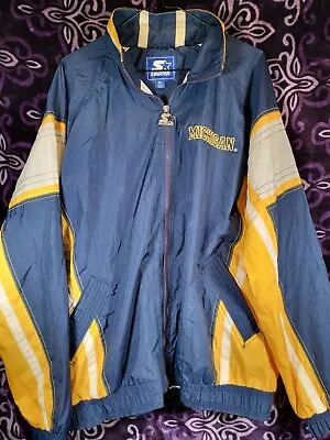 Vintage Michigan U Of M - Blue And Gold Rain Jacket Coat - XL • $65.67