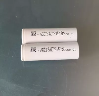 10 PCS Molicel Battery P42A Rechargeable Batteries 4200mAh 30A LI-ION 3.6V • £49