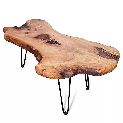 Natural Wood Edge Contemporary Coffee Cocktail Table Live Edge Coffee Tablelivin • $228.09