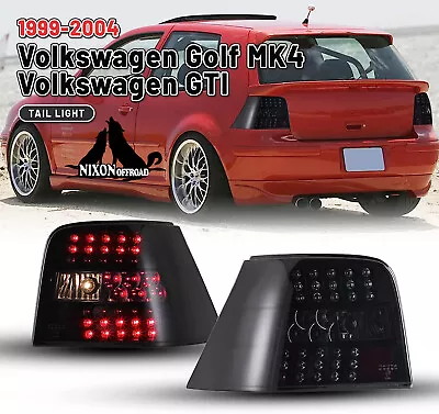 LED Tail Lights 1999-2004 For Volkswagen Golf IV GTI MK4 Black Smoke Brake Lamps • $156.99