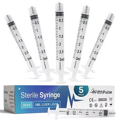 3 Ml Syringe Without Needle - 5 Pack Of Individually Wrapped Disposable Syrin... • $10.69