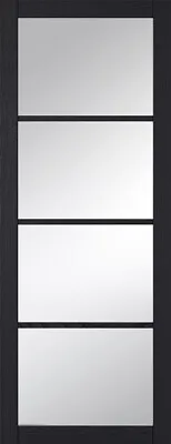 Internal Black Primed Charcoal Soho Glazing Clear Glass Door • £134.99