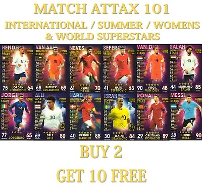 2019 Topps Match Attax 101 Summer / International / World / Women Stars Cards • £0.99