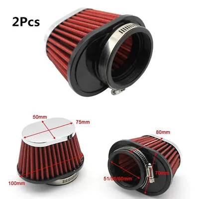 Round Tapered Metal Turbo Cold Air Intake Air Filter For Car SUV Engine 2.15in • $26.90