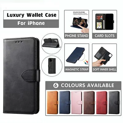 $7.35 • Buy Flip Leather Wallet Case Card Cover For IPhone 14 13 12 11 Pro Max Plus Xs Xr X