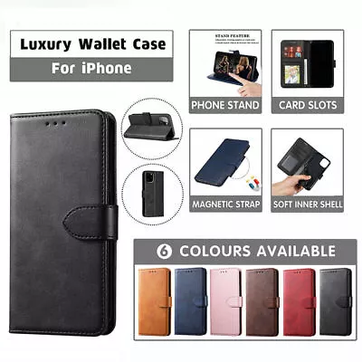 Flip Leather Wallet Case Card Cover For IPhone 14 13 12 11 Pro Max Plus Xs Xr X • $9.82