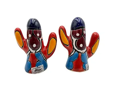 Talavera Salt And Pepper Shaker Cactus Style Cute Mexican Pottery Kitchen Decor • $31