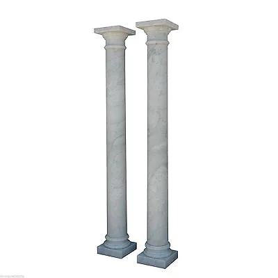 Large Pair Of Columns White Marble Carrara Columns High 250cm • £2803.61