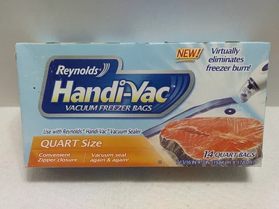 $15 • Buy Reynolds Handi-Vac Vacuum Freezer Food Storage QUART Bags 14 New