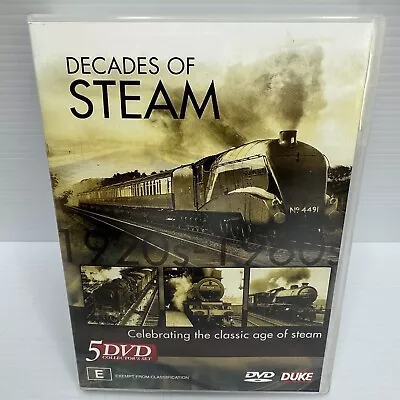 Decades Of Steam Trains DVD 1920 1930 1940 1950 1960 Locomotives R0 Collector • $22.84