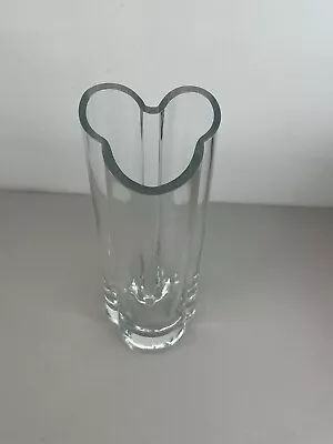 Disney Mickey Mouse Crystal Glass Vase 8 3/4 Inch Tall Retired Ears Head  • $29.95