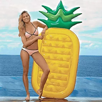 Inflatable Pineapple Pop Lounger Air Mat Jumbo Float Lilo Swimming Pool Mattress • £113.95