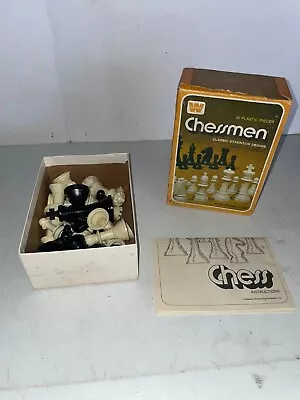 Vintage Witman CHESSMEN 32 PLASTIC Ches PIECES Complete 1974 • $20