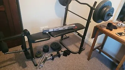 £185 • Buy Workout Bench Press Pro Power + Weights & Pull Up Bar