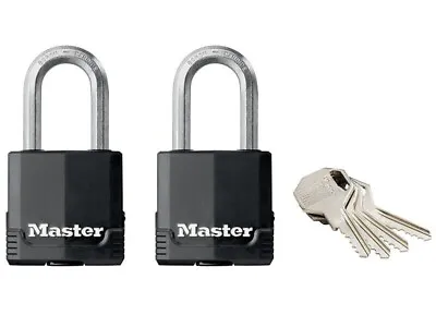 2 X Master Lock EXCELL Weather Tough Laminated Steel Padlock 49 X 8 X 38mm LS • £16.99