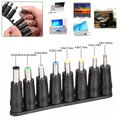 8Pcs Universal Tips AC/DC 5.5x2.1mm Power Adapter Plug Jack For Laptop Charger • $9.89