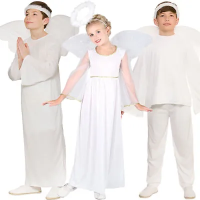 £11.99 • Buy Child White Angel Gabriel Fancy Dress Costume Christmas Nativity Kids Outfit Age