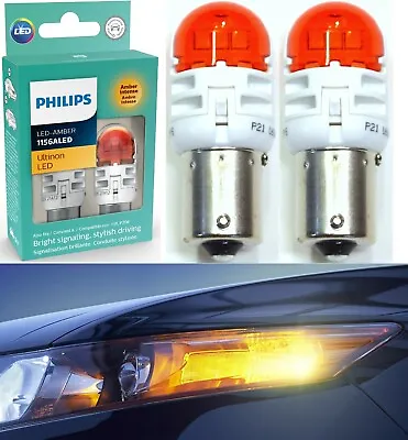 Philips Ultinon LED Light 1156 Amber Orange Two Bulbs DRL Daytime Running Lamp • $25.65