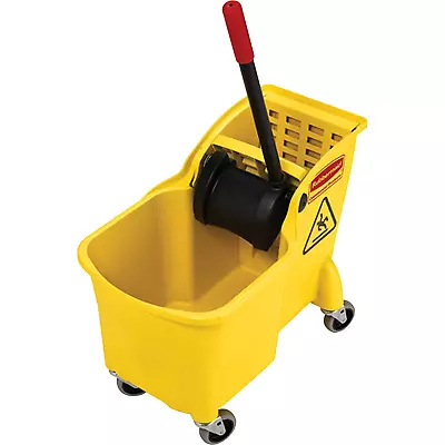 Rubbermaid Commercial Products Mop Bucket With Wringer On Wheels Heavy Duty Al • $102.36