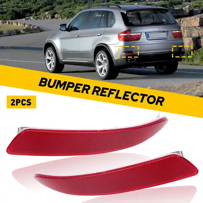 2x Fit BMW X5 E70 2006-2013 Set Red Len Bumper Rear Reflectors Brake Stop Light • $18.99