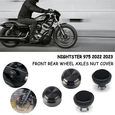 $52.64 • Buy For Harley Nightster 975 RH975S Front Rear Wheel Axles Nut Covers Set 2022 2023