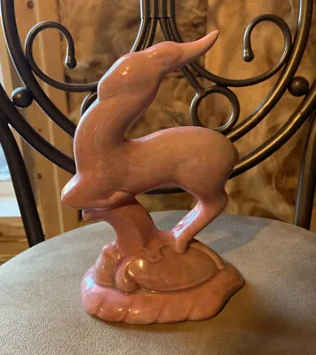 Royal Haeger Pottery Figure Vintage/Antique Pink Gazelle 8x6 • $34.99