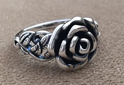 VTG Designer Signed PZ Israel PAZ 925 Sterling Silver Sculpted Rose Size 7 Ring • $37.95