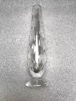 Vintage Clear Cut Crystal Bud Vase Signed Waterford 17.5cm Rainfall Pattern • £21.99