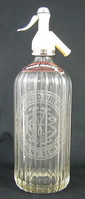 £48.64 • Buy VINTAGE CLEAR GLASS SELTZER BOTTLE Etched MANSFIELD BREWERY COMPANY LTD. BEER 