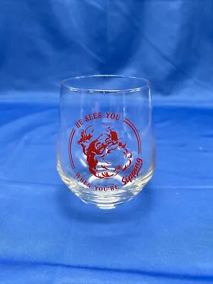 Hallmark’s Christmas Wine Glass “HE SEES YOU WHEN YOU'RE SIPPING   VIP 2023 NEW • $17
