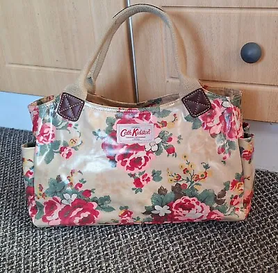 * Cath Kidston * Vinyl Oilcloth Floral Tote Bag (real Leather & Canvas Trim) • £13.95