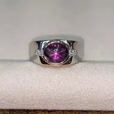 Pink Star Sapphire Ring 925 Sterling Silver Mens Ring Pink Star Sapphire Ring • $72