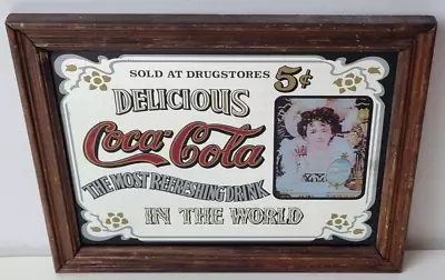 Vintage Coca-Cola Advertising Mirror /  Delicious Coca-Cola Refreshing Drink • £18.95