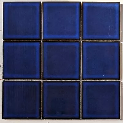 4x4 Cobalt Blue Porcelain Mosaic Tile For Wall And Floor • $12.95