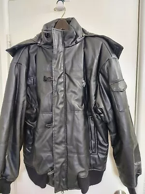 US Polo Assn Men's Size XL Black Soft Leather Jacket - Winter Coat Fall Coat • $100