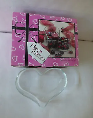 The Gerson Co Glass Heart Shape Candle Holder Tea Light Rd Luster Heart Gems NIB • $13.59