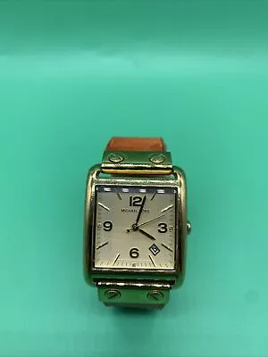 Vintage Michael Kors MK-2192 Gold Tone Wrist Watch With Leather Band • $39.99